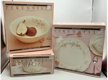 3 Pc Vintage Pfaltzgraff ~ Tea Rose ~ All New In Boxes