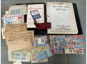 Vintage Stamp Collection ~ The Gimbel Album For United States Plate Blocks & More ~