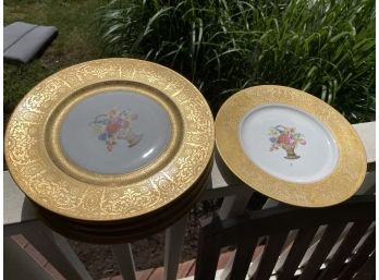 Gorgeous Set Of 10 Dinner Plates With Basket HC Selb Bavaria