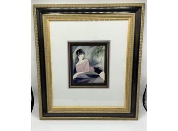 Beautiful Pencil Signed 3D Lithograph By Darrigo ~ Winsome Lady ~