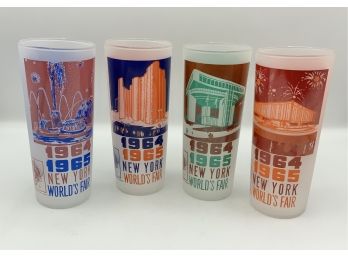 4 Vintage 1964-1965 Worlds Fair Glasses