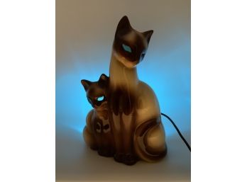 Vintage KRON Siamese Cat Table Lamp ~ Mid Century ~ Works