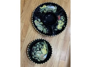 ZRiKe Nacho Crudite Round Platter And Bowl