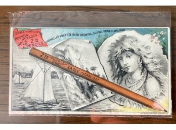 Elaborate Antique Trade Crad For EAGLE PENCILS