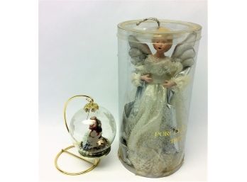 Christmas Decorations Porcelain Angel Nativity Scene Ball Ornament