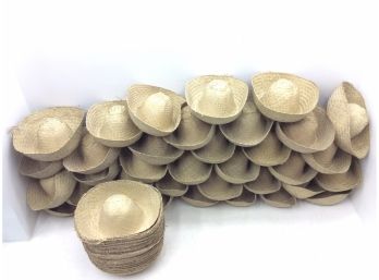 Mexican Straw Woven Sombreros Hats Lot Decorative Set Of 70