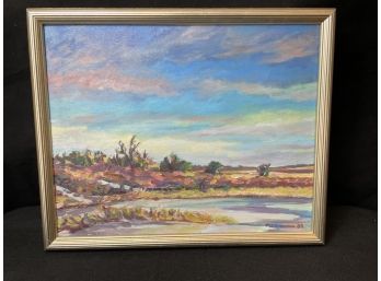 Gorgeous Oil Painting - Artist Signed - Michael Vienneau 'off Long Pond In January'