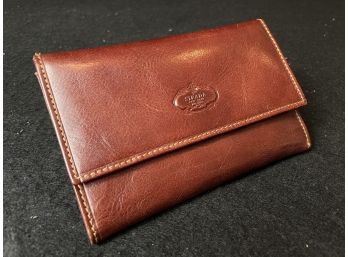 Strada Vera Pelle Womens Trifold Leather Wallet Made In Italy