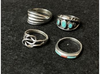 Sterling And Turquoise Rings From Mexico