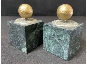 Marble Golf Ball Bookends