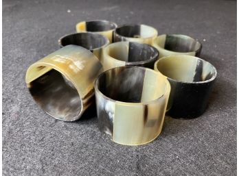 Set Of 8 Natural Horn Napkin Rings