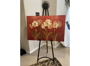 Beautiful Art Of White Flowers On Canvas