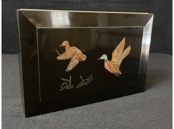 Gorgeous Wooden Box With Duck Inlay