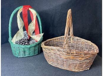 Pair Of Woven Baskets - Lot 1
