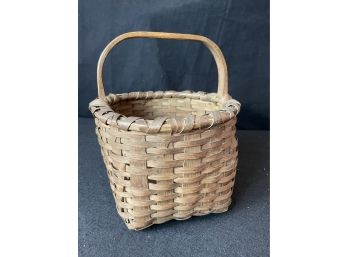 Artist Made Woven Basket - Signed On Handle