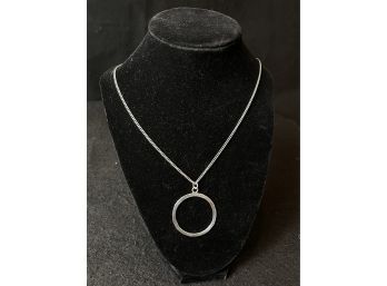 Beautiful Sterling Silver Circle Pendant Necklace