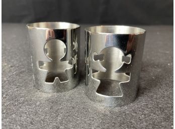 Pair Of Adorable Boy And Girl Napkin Rings