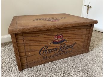 Large Crown Royal Wooden Case With Hinge Top