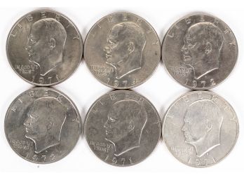 Collection Of 6 Eisenhower Dollars