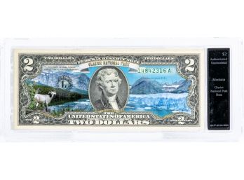 $2 Glacier National Park Bill In Fill Color