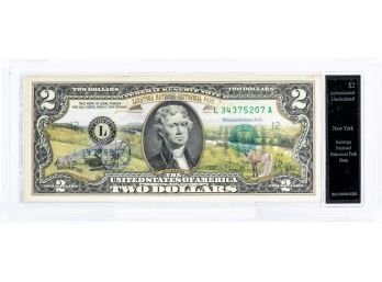 $2 Saratoga National Historic Park Bill In Fill Color