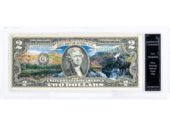 $2 White Mountain National Park Bill In Fill Color