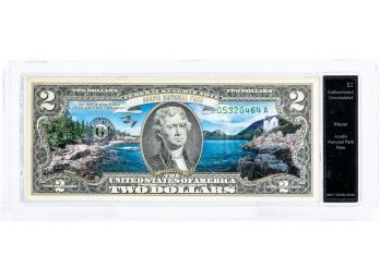 $2 Acadia National Park Bill In Fill Color