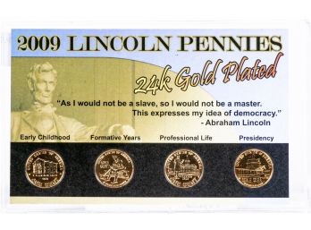 2009 Lincoln Pennies, 24K Gold Plated