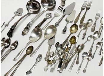 A Large Collection Of Silver Plated Flatware