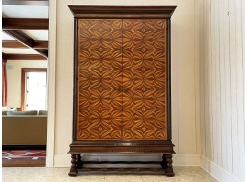 A Custom Made Inlaid Marquetry Art Deco Tarasco Armoire By Alphonso Marina For Greenbaum Interiors