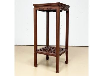 A Carved Exotic Hard Wood Plant Stand Or Pedestal