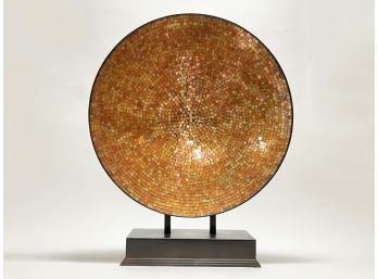 A Decorative Mosaic Tile Platter On Stand By Tozai Home