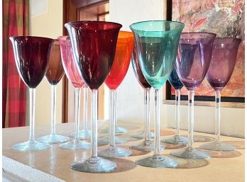 Art Glass Wine Goblets By Hoglund