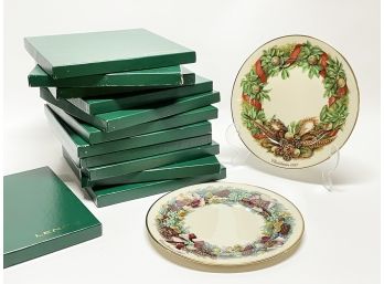 Vintage Lenox 1980's Christmas Wreath Plates