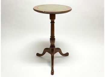 A Vintage Mahogany Leather Top Wine Table