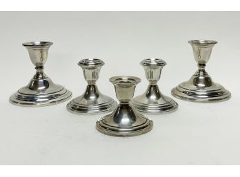 Vintage And Antique Weighted Sterling Silver Candlesticks