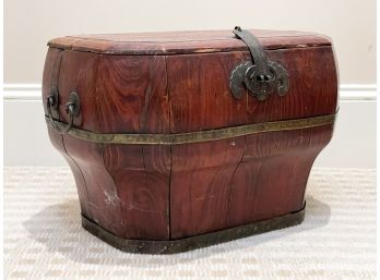 An Antique Lidded Asian Bent Wood Box