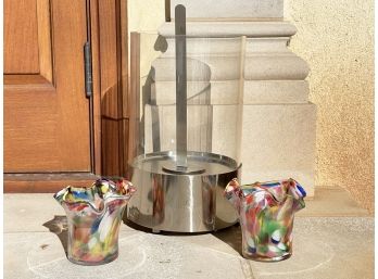 An Outdoor Sconce And Votive Holders
