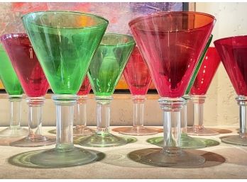 Large Art Glass  Martini Glasses