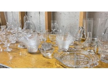 A Large Assortment Of Fine Crystal And Glassware