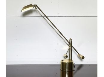 A Modern Brass Cantilever Desk Lamp