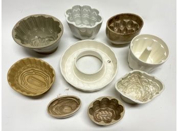 A Collection Of Antique Ceramic Jelly Molds