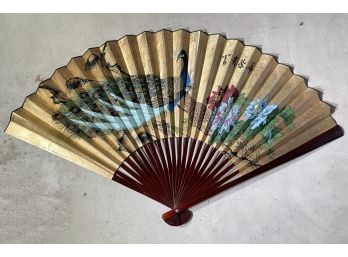A Large Vintage Japanese Fan