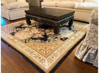 Bloomingdales Aubusson Style Carpet In Rose, Black & Gold Hues