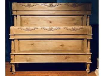 Full Size Pine Sleigh Bed Style Headboard & Frame