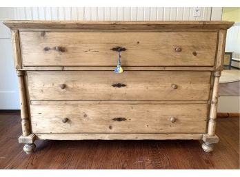 French Country Three Drawer Pine Dresser