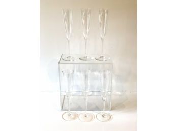 Three Baccarat Champagne Glasses