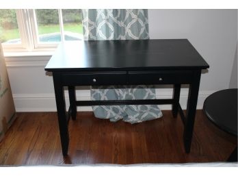 Black Painted Wooden Desk With Two Drawers