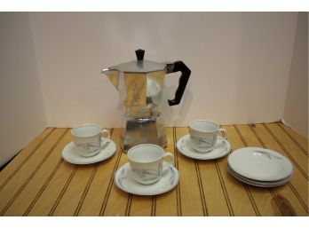 Espresso Time - Bialetti Espresso Pot & Espresso Porcelain Set