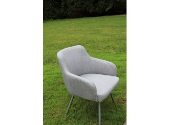 Set Of Four Grey Upholstered Modern Look Club Accent Chairs